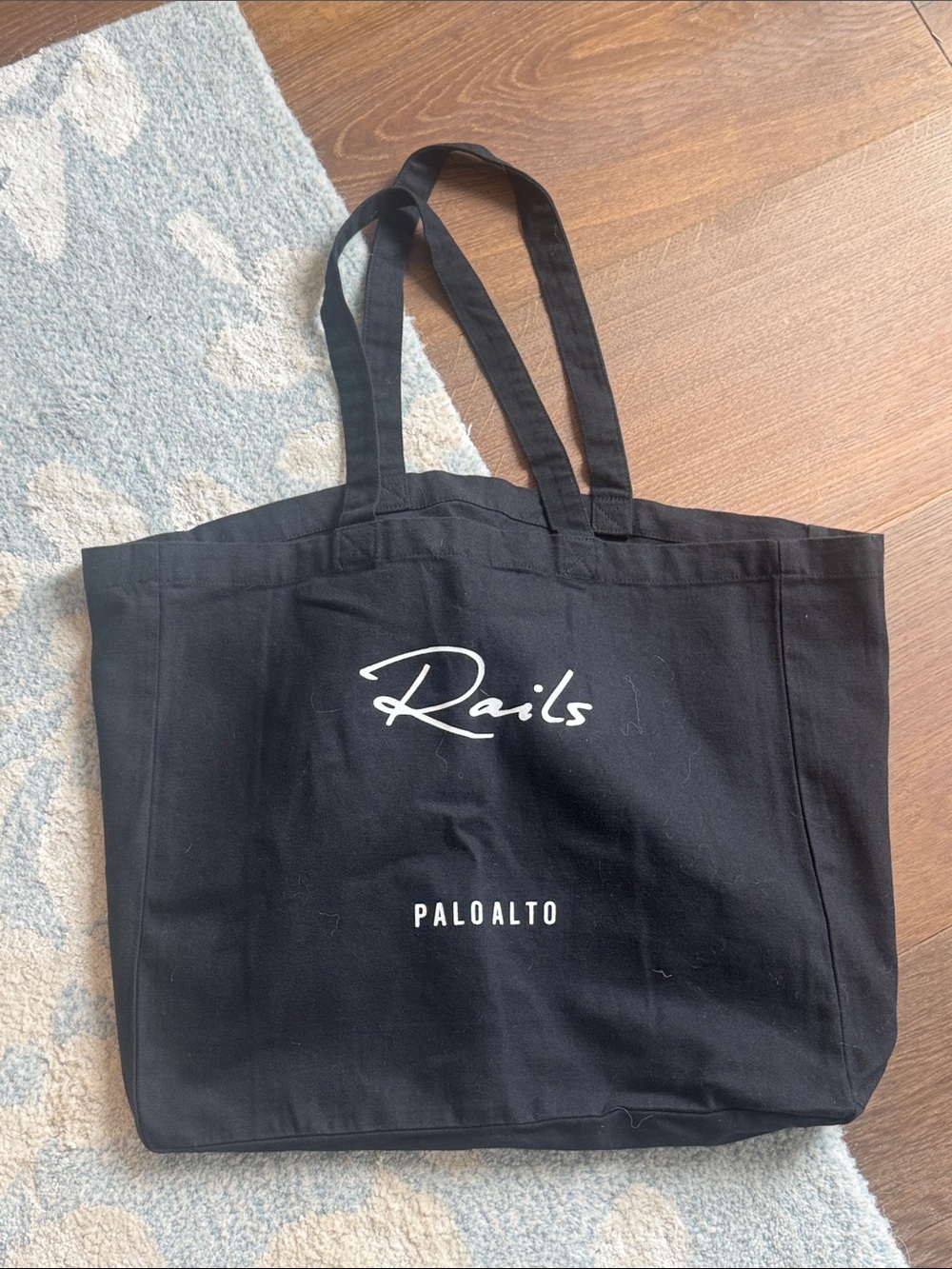 Rails Palo Alto Black Canvas Tote Bag